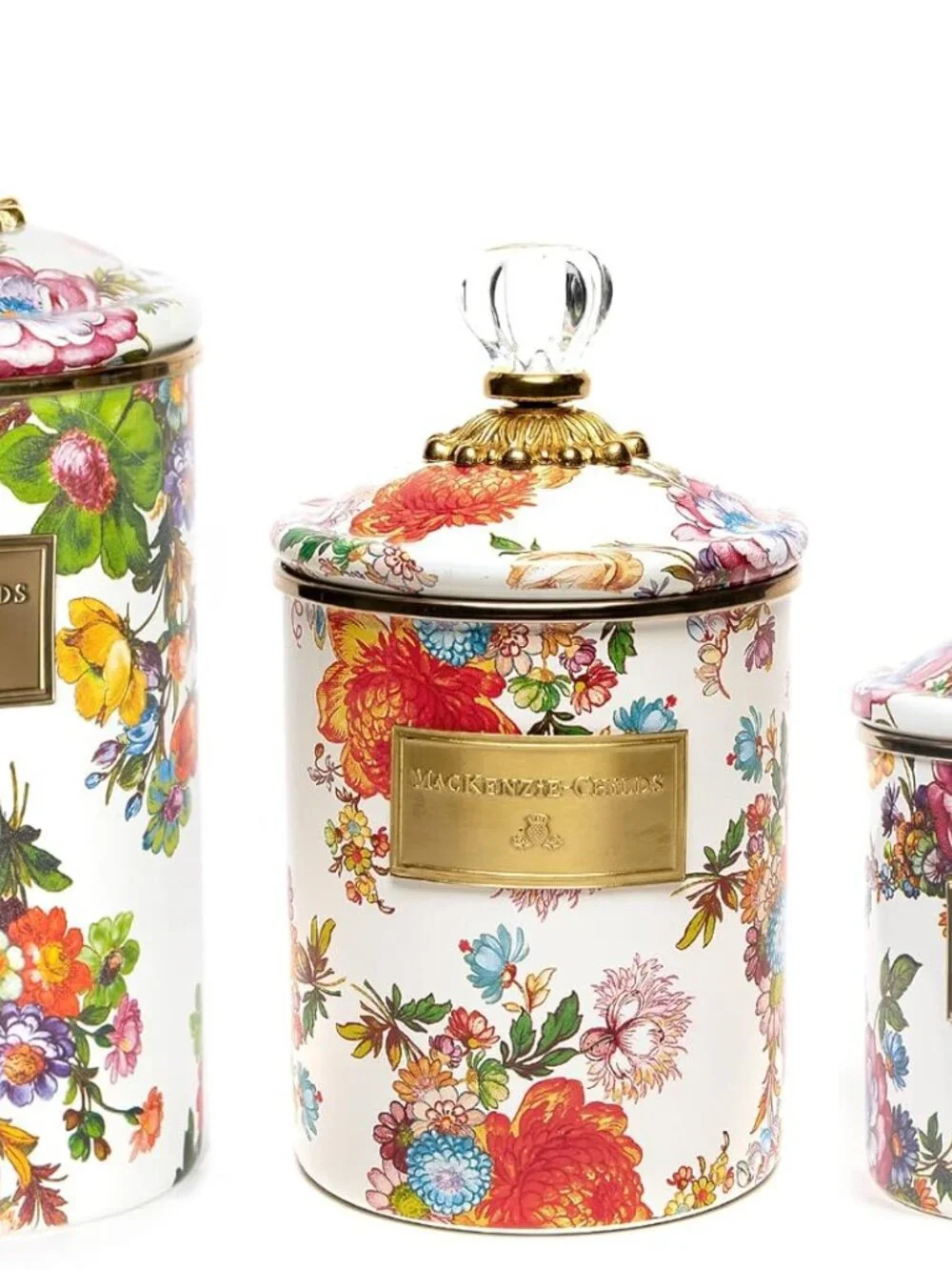 MACKENZIE-CHILDS Enamel Canisters, Versatile Kitchen Storage Containers